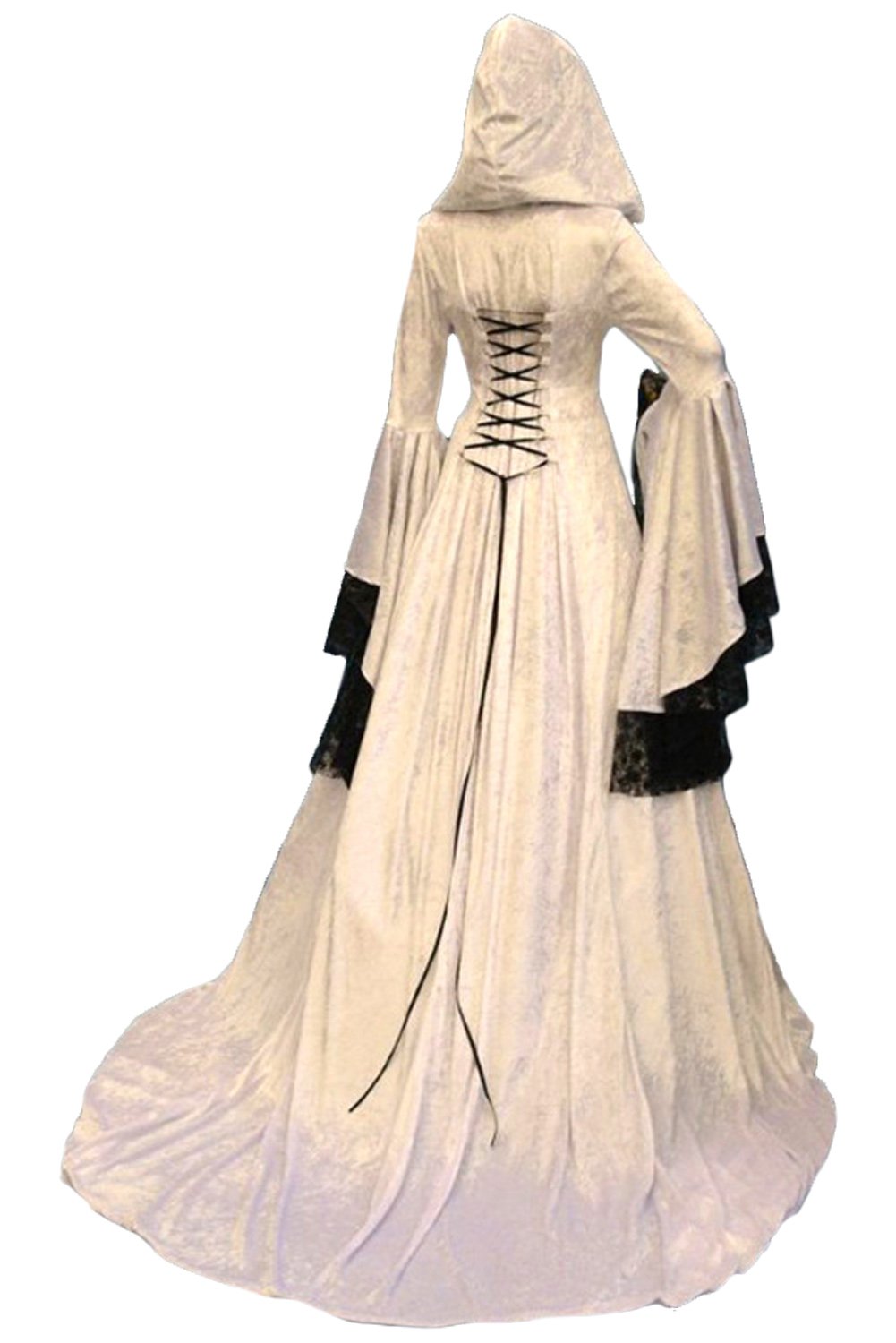 lace up hooded maxi dress