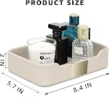 SANZIE Luxury Leather Tray with Metal 8.4x5.7x2 Inches Grey view 3