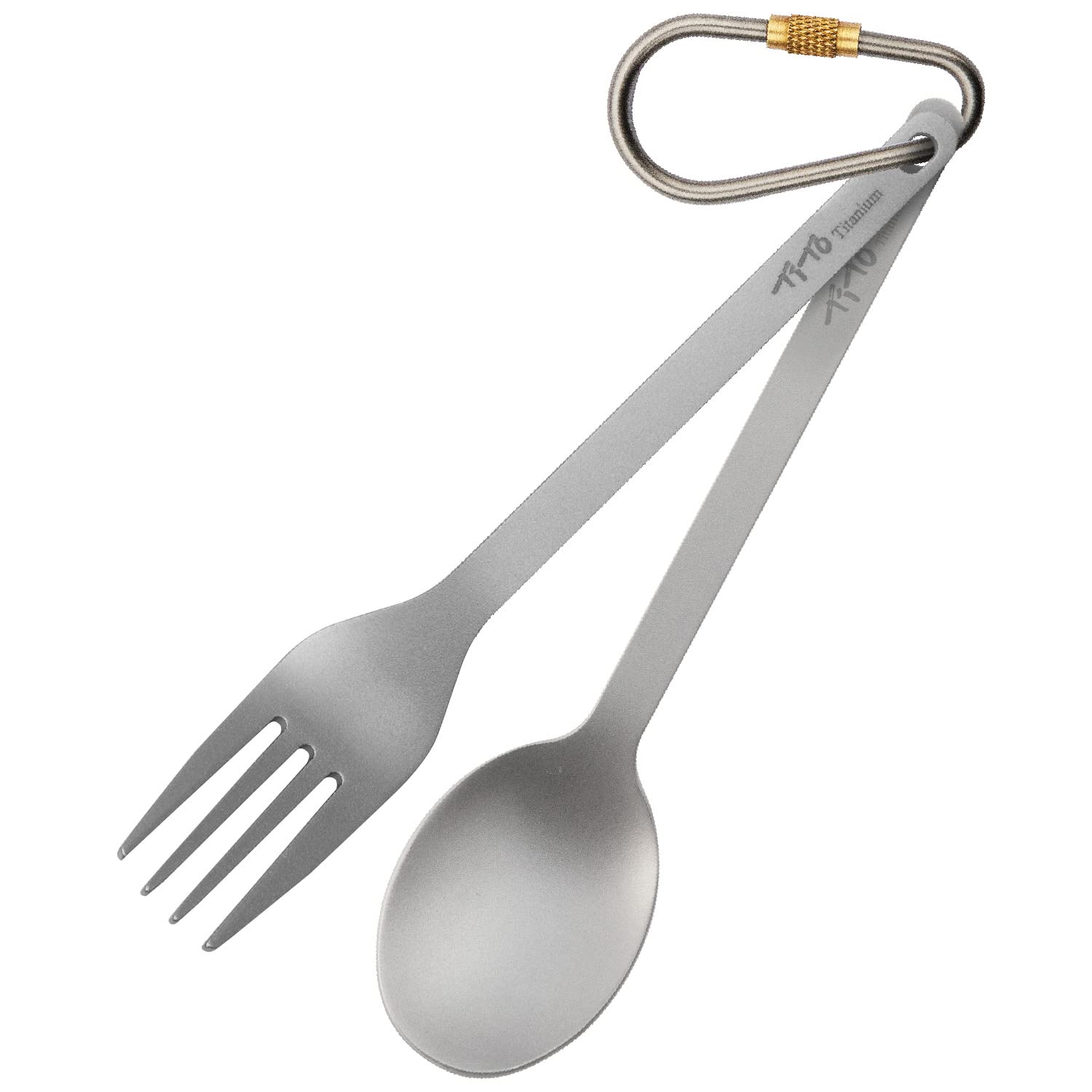 TiTo NEW Titanium Cutlery Set with Fork and Spoon in one Set Flatware for Outdoor Camping