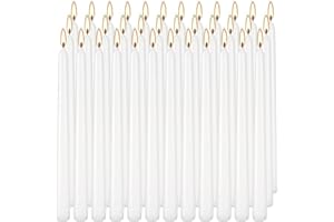 CLTNIKET 36 Pack 10 inch White Taper Candles, 7-7.5 Hour Burn Time,Unscented Dripless and Smokeless, Elegant Premium Quality Dinner Candle for Home Décor, Restaurant, Wedding, Party Candlesticks