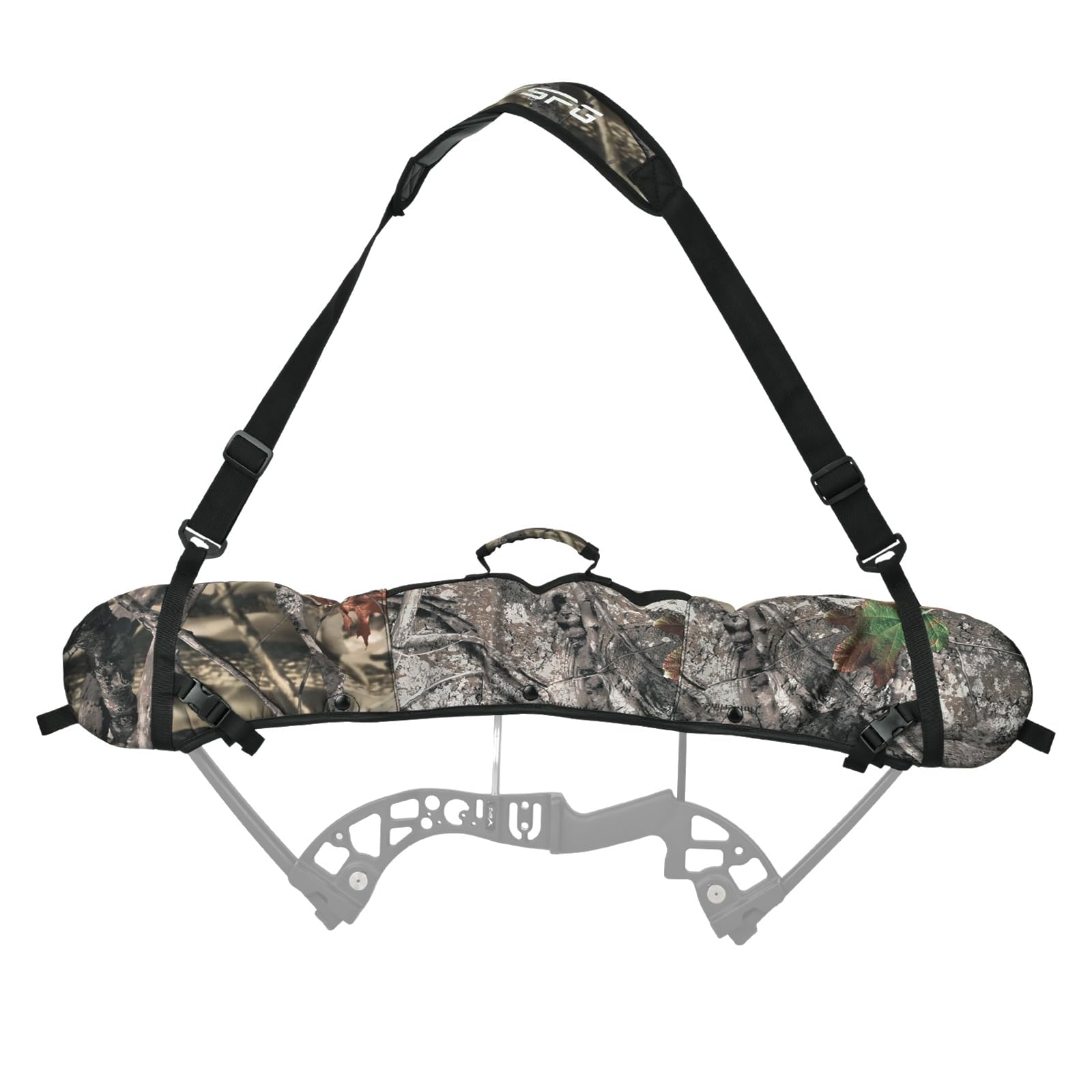 Photo 1 of FENJANER Archery Compound Bow Sling String Carrier Cams Case Carrying Shoulder Strap Holder for Outdoor Hunting (Camo)