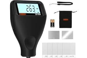 YOWEXA EC-280 Paint Thickness Gauge for Cars, Digital Car Paint Tester, Coating Depth Meter 0-2500 µm, Fe/NFe/Zn Auto Detect, 2-Way Rotating Backlit LCD