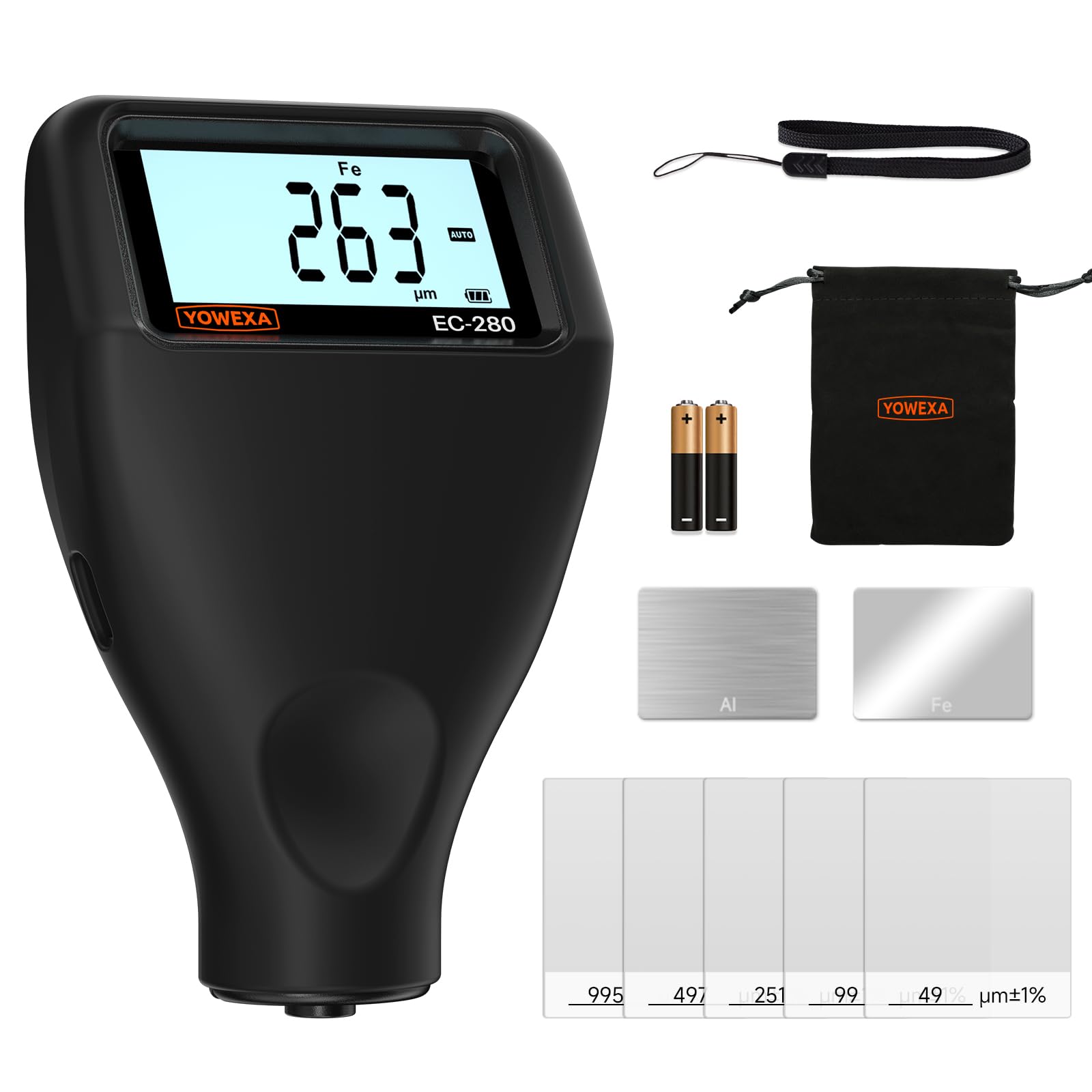 Photo 1 of *UNTESTED*
YOWEXA EC-280 Paint Thickness Gauge for Cars, Digital Car Paint Tester, Coating Depth Meter 0-2500 µm, Fe/NFe/Zn Auto Detect, 2-Way Rotating Backlit LCD