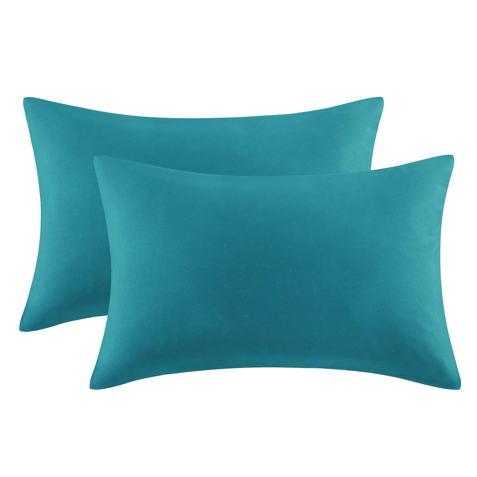 Aisbo Teal Pillow Cases 2 Pack - Teal Standard Plain Pillowcases Set of 2, Soft Microfiber Pillow Cover with Envelope Closure 50x75 cm — image 1