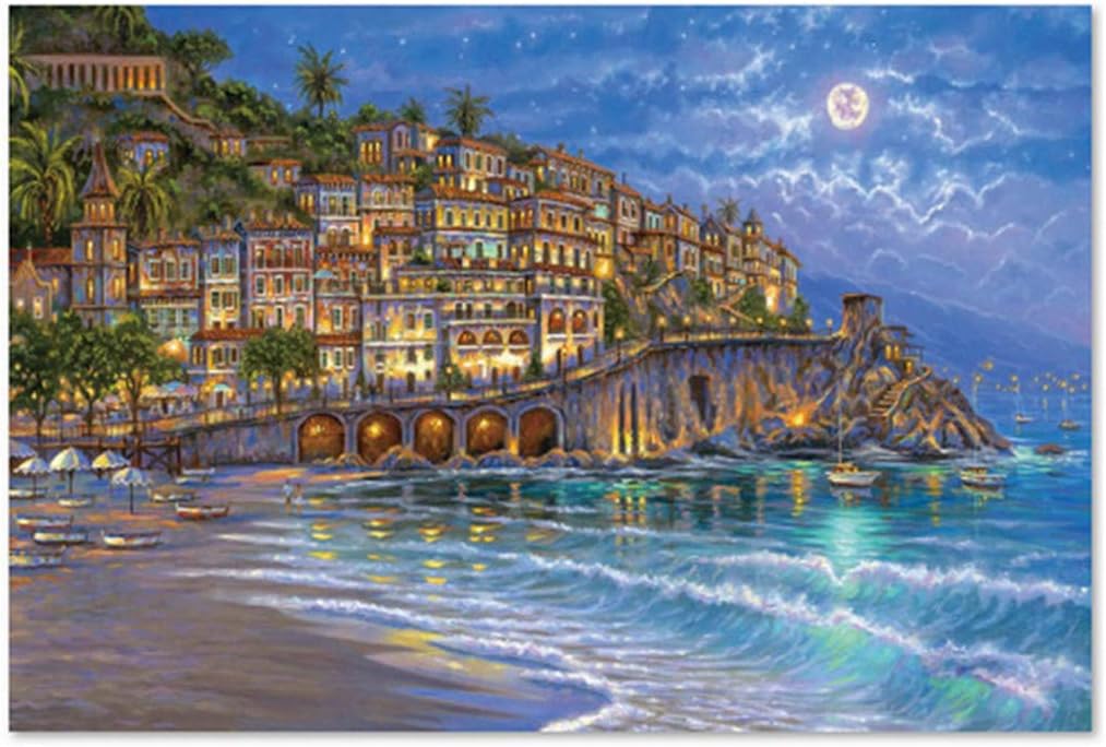 Outeck Puzzles for Adults 1000 Piece Large Puzzle, Starry Night Landscape Jigsaw Puzzle (C)