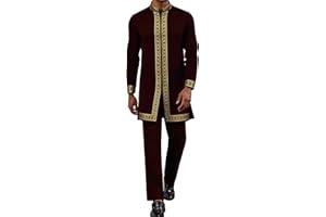 Mens African 2 Piece Set Long Zipper