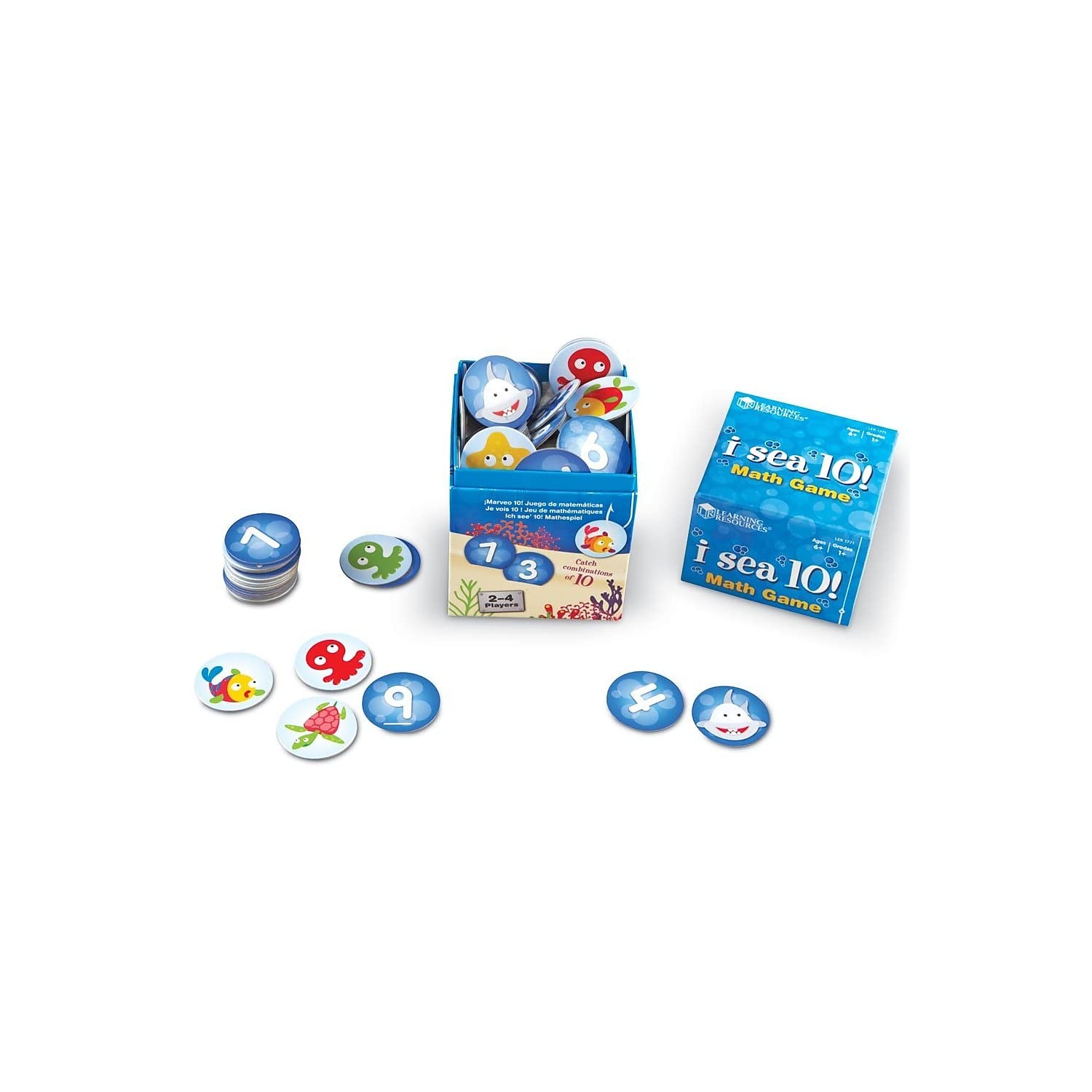 Learning Resources I Sea 10! Game, Math Games, Addition and Subtraction, Homeschool & Classroom Math Games, Educational, Includes 100 Cards, Ages 6+