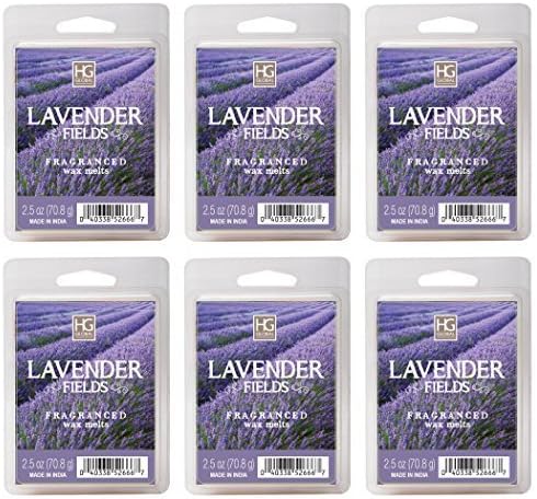 HG Global Lavender Wax Cubes - Set of 6 / 2.5 oz each. Hand poured wax infused with essential oils. by HG Global