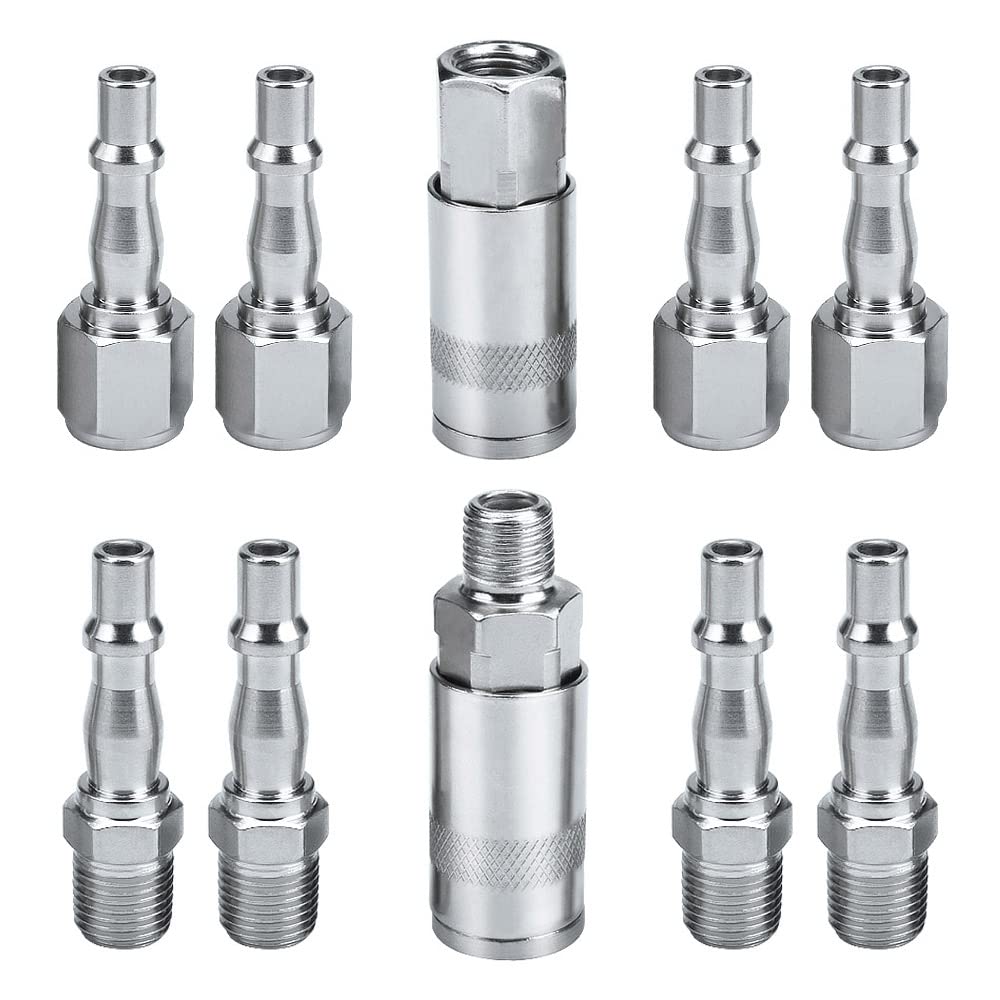 oumuik 10 Pcs 1/4" BSP Air Fittings Air Compressor Fittings -Airline Hose CompressorFittings