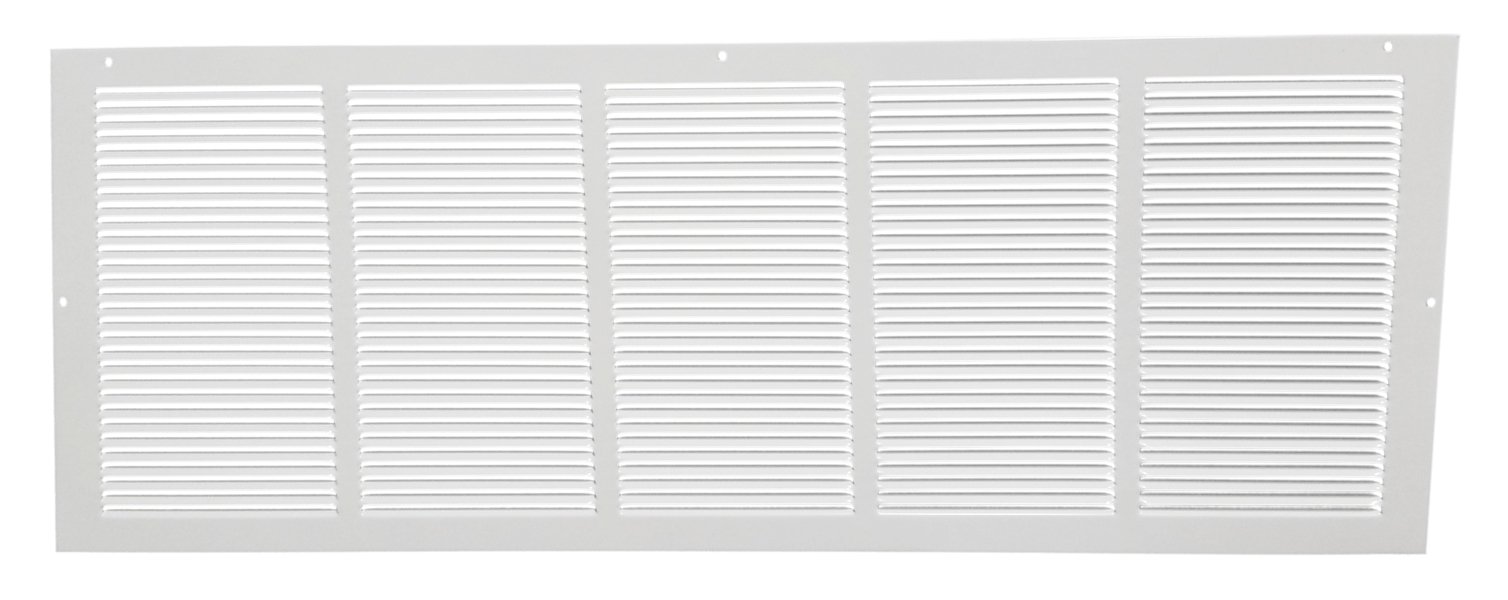 Hart & Cooley 657 Series 30" x 6" White Baseboard Return Air Grille (Fits a 30" x 6" Hole)