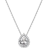 ChicSilver 925 Sterling Silver Heart/Round/Pear/Emerald Cut Simulated Birthstone Necklace Birthday Gift for Women Girls