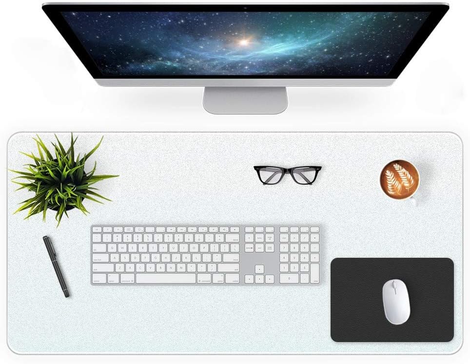 Desk Pad Blotter 16 X 32 Inch Office Matte Desk Mat Protector on Top of Desks Laptop Computer Keyboard Desktop Cover Waterproof Plastic Clear Desk Writing Mat Vinyl PVC Desk Table Pad with Mouse Pad