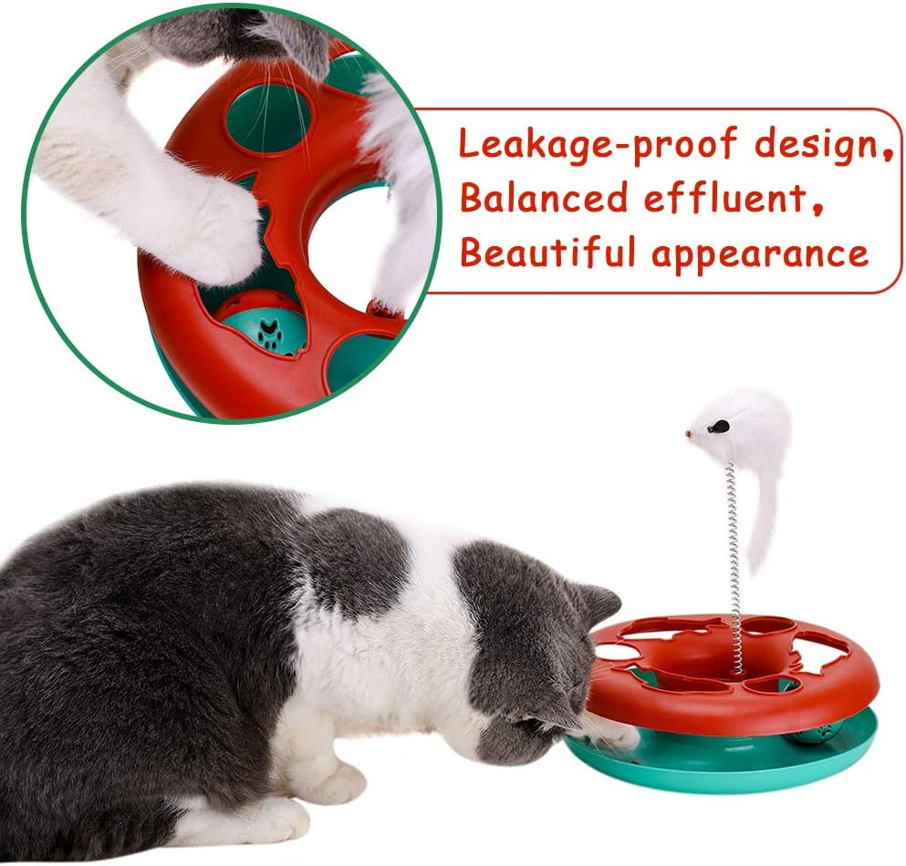 Interactive Cat Toys Roller, Spring Cat Toys with Catnip, Kitten Tracks, Pet Toy with Moving Balls Teaser Mouse Exercise : Pet Supplies