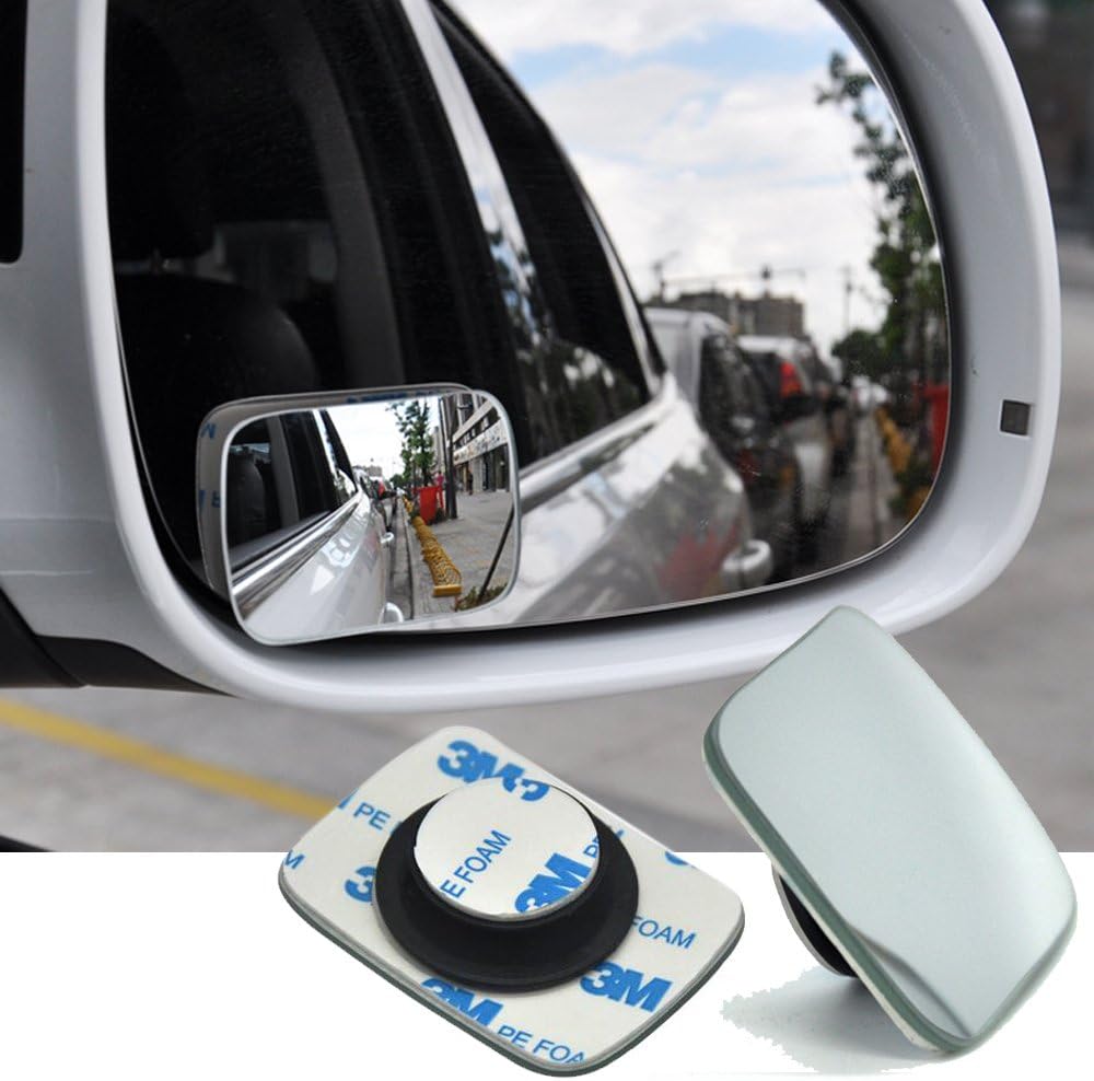 1 Pair Square Car Blind Spot Mirror 360° Rotates ABS Glass Truck Wide Mirror For All Universal Vehicles Car (size 6.4x4.6 cm)
