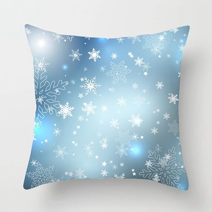 gerFogoo 18x18 inches Snow Christmas Blue Pillowcase Merry Christmas