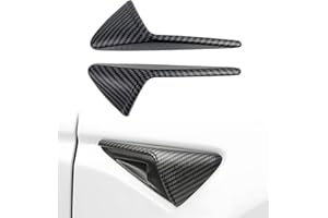 YJMOTOR Fit Tesla Side Camera Protection Cover for Model 3 2017-2022,2020-2023.6 Tesla Model Y ABS Side Air Flow Camera Vent Cover Decor Trim Accessories Protection Outside(Matte Carbon Fiber)