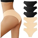 LaNavisse Seamless Underwear for Women No Show Panties for Ladies Bikini Hipster Low Rise Briefs Invisible Cheeky 6 Pack