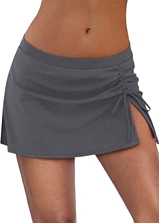 ruched side swim skirt