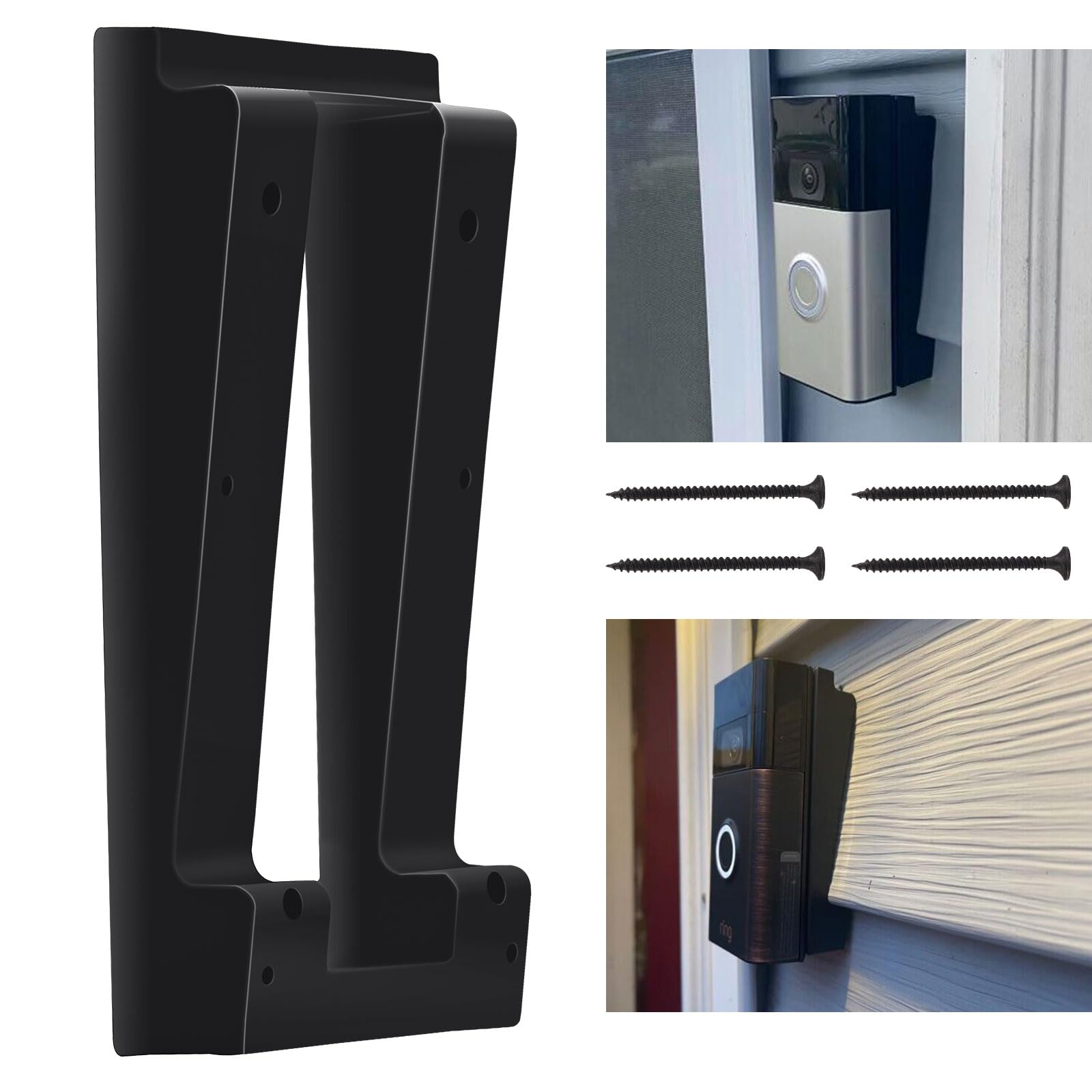 Photo 1 of Karbay R-ing Doorbell Siding Mount/Vinyl Siding Angle Adjustment Mount for Ring Video Doorbell, Ring 2, Ring 3, Ring 3 Plus Video Doorbell for Standard Style Siding