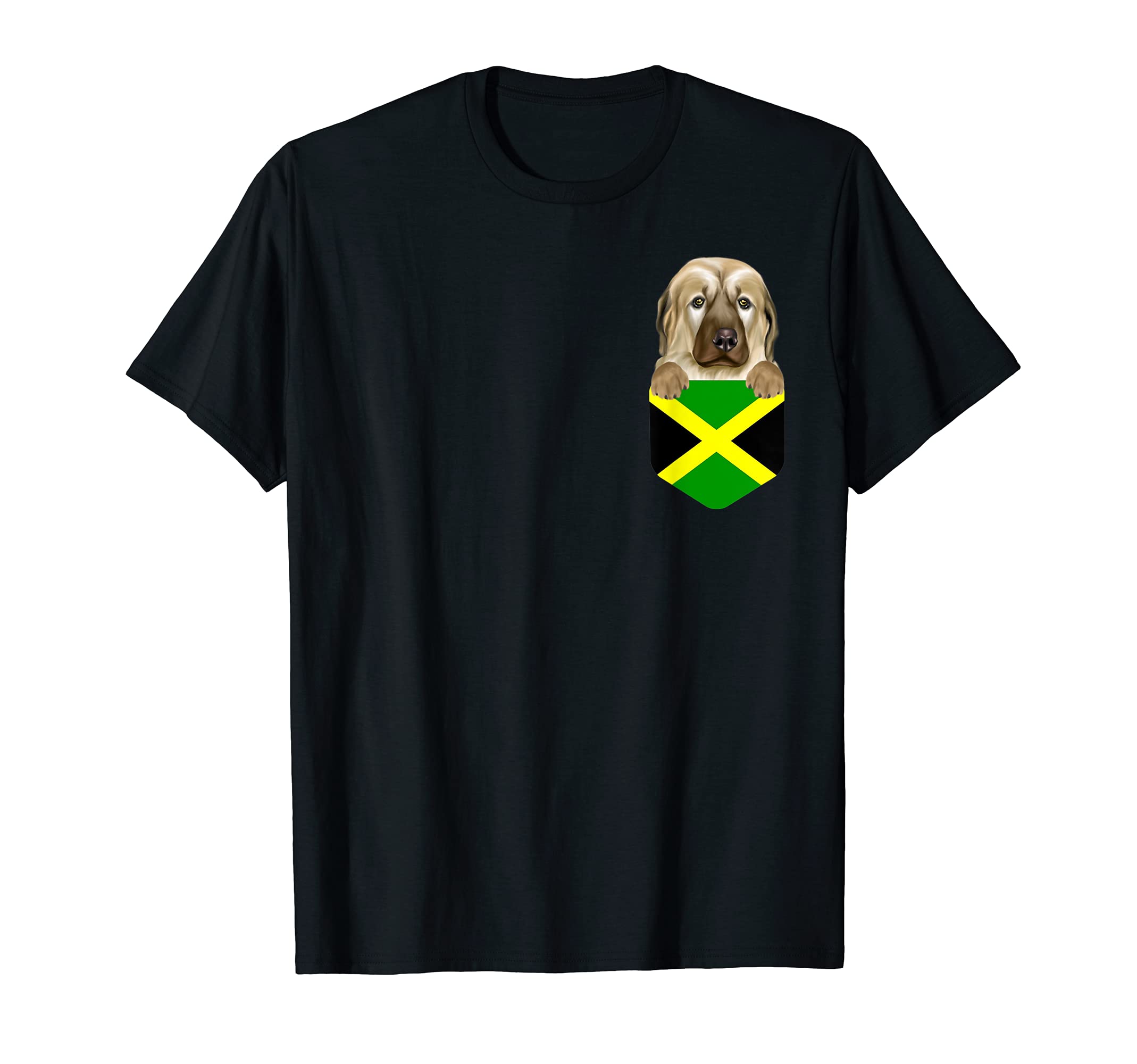 Jamaica Flag Anatolian Shepherd Dog Dog In Pocket T-Shirt