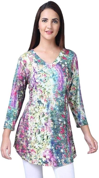 Parsley & Sage Women's Celia Floral Panel Tunic Top (1X) at Amazon Womenâs Clothing store