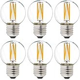 LiteHistory Dimmable g16.5 led Bulb 40W g16 1/2 led Edison Bulb 2700K 4W e26 Globe Light Bulbs for Ceiling Fan,Chandelier,Van