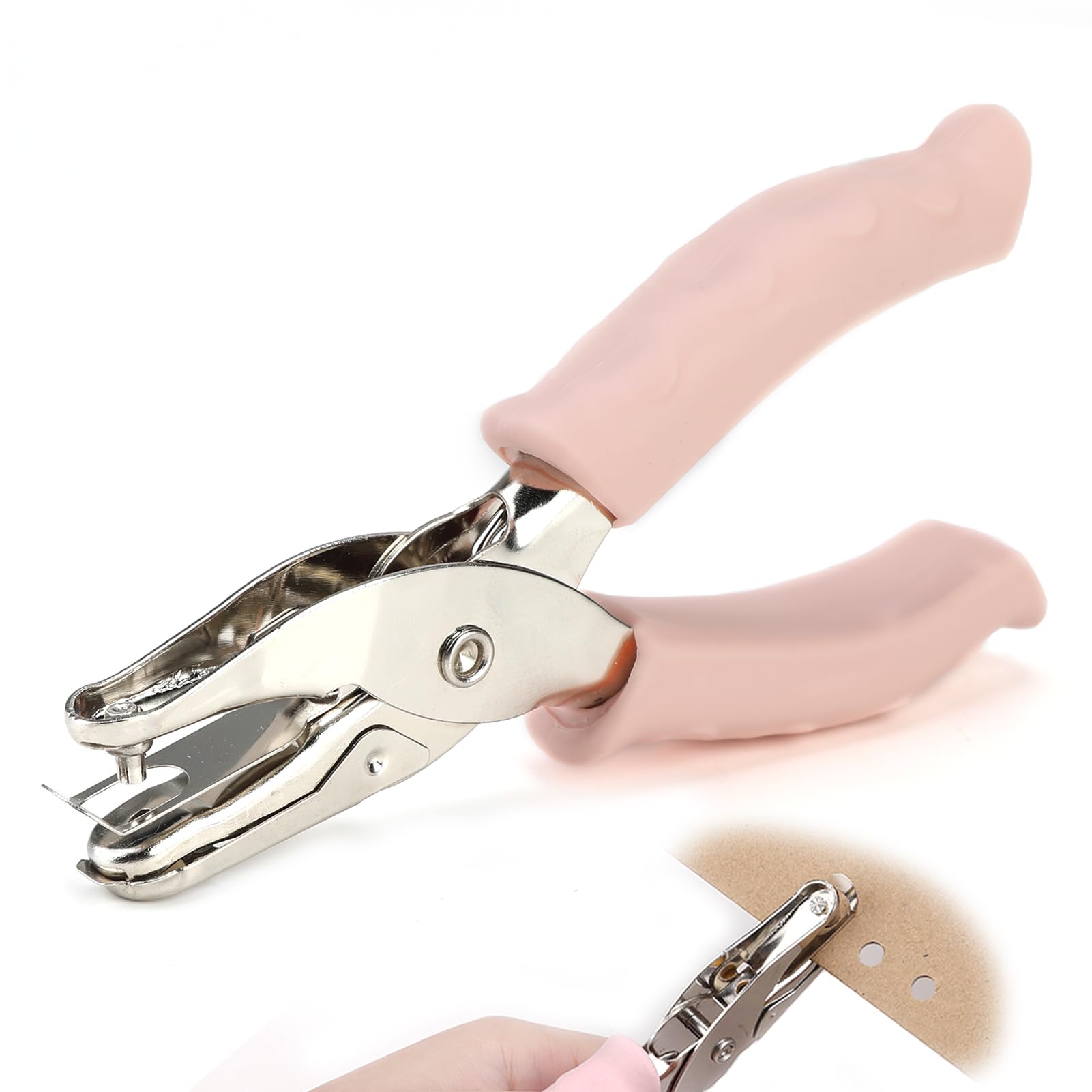 Single Hole Punch 3mm - Handheld Circle Puncher with Soft Grip Handle for Card, Paper, DIY Crafts