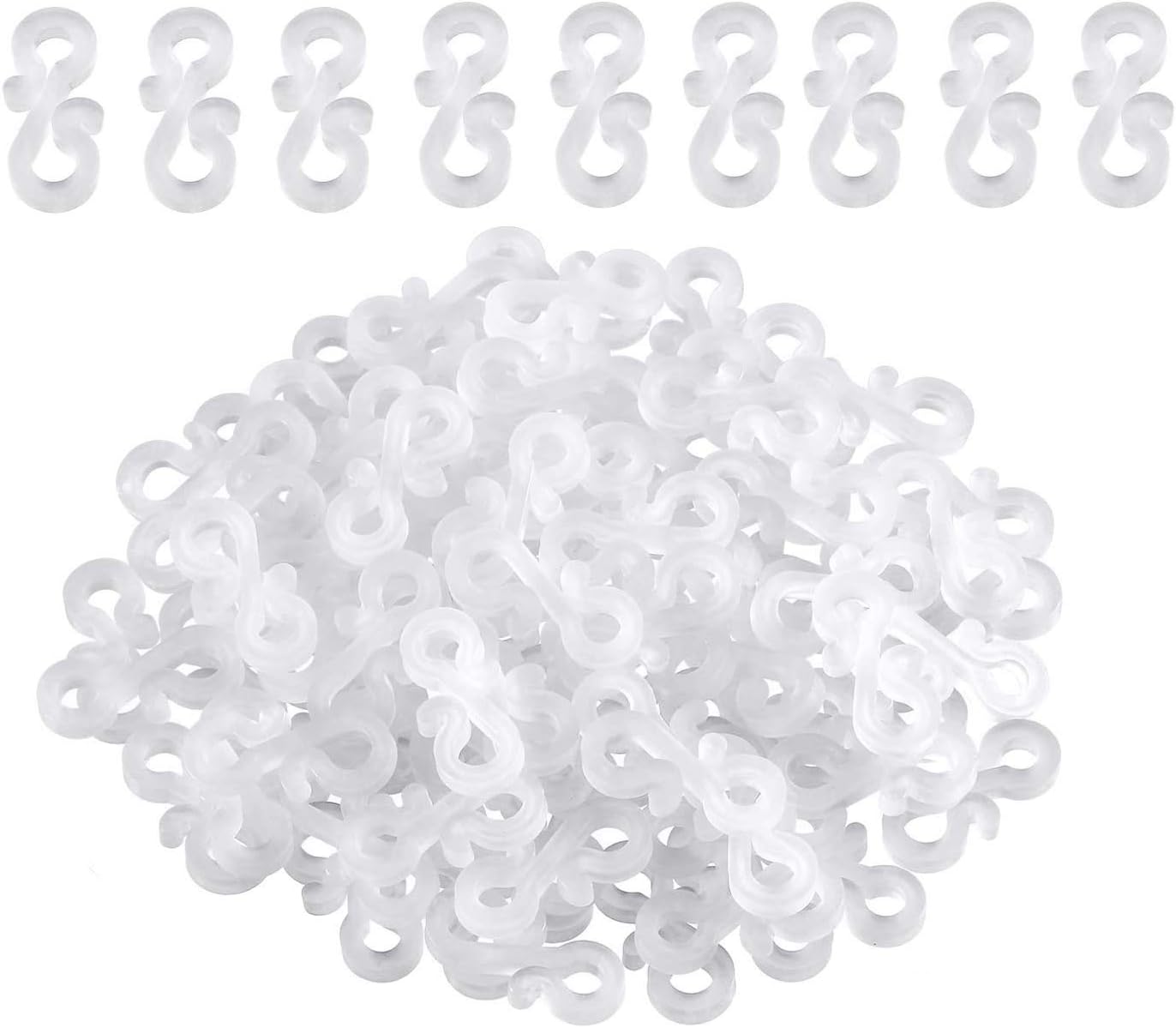 KAHEIGN 216Pcs Gutter Hangers, 3.5cm S Plastic Gutter Clips Weatherproof Gutter Hooks for Hanging Christmas Outdoor Rope Lights