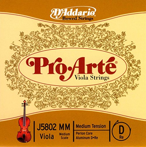 D'Addario Bowed Corde seule (Ré) pour alto D'Addario Pro-Arte, « Medium Scale », tension Medium