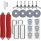 24Pcs Q Revo Accessories Kit Replacement Compatible with Roborock Q Revo/QX Revo Robot Vacuum, 2 Main Brush, 4 Mop Cloth Pads, 6 Side Brushes, 4 HEPA Filters,6 Dust Bag, 1 Cleaning Tool