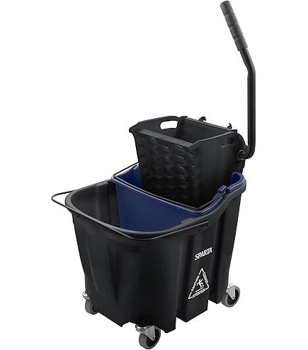 Dryser Commercial Mop Bucket With Side Press Wringer - 33 Quart, Spill-Resistant & Easy To Move