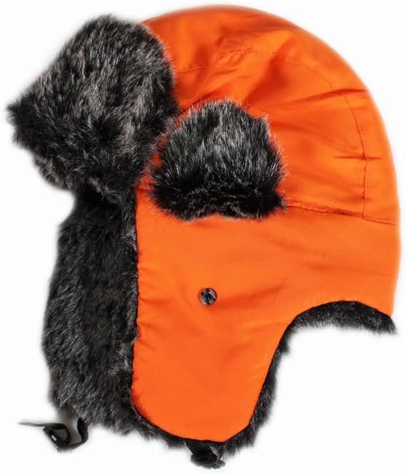 City Hunter W200A Original Solid Trapper Ski Hat (Orange