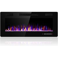 Amazon.com: Electactic 42 inches Electric Fireplace Recessed and Wall  Mounted Electric Fireplace, Fireplace Heater and Linear Fireplace, with  Timer, Remote Control, Adjustable Flame Color, 750w/1500w, Black : Home u0026  Kitchen