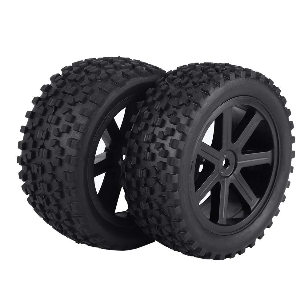 Drfeify 1/10 Crawler Car Tire, 4 Pcs Rubber Wheel Tire Replacement Parts for 1/10 Car(Black)