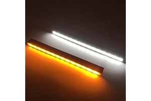 YOMTOVM Turn Signal Switch Fog Light, 2Pcs Light Strip for Daytime Running Light, White Yellow Sequential LED Turn Signal Light Bar for Car