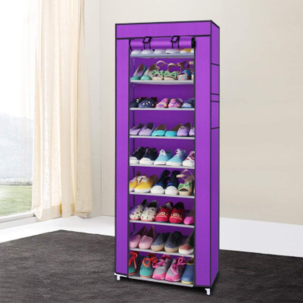 HOBBYN Shoe Rack,10 Tiers Shoe Rack with Dustproof Cover