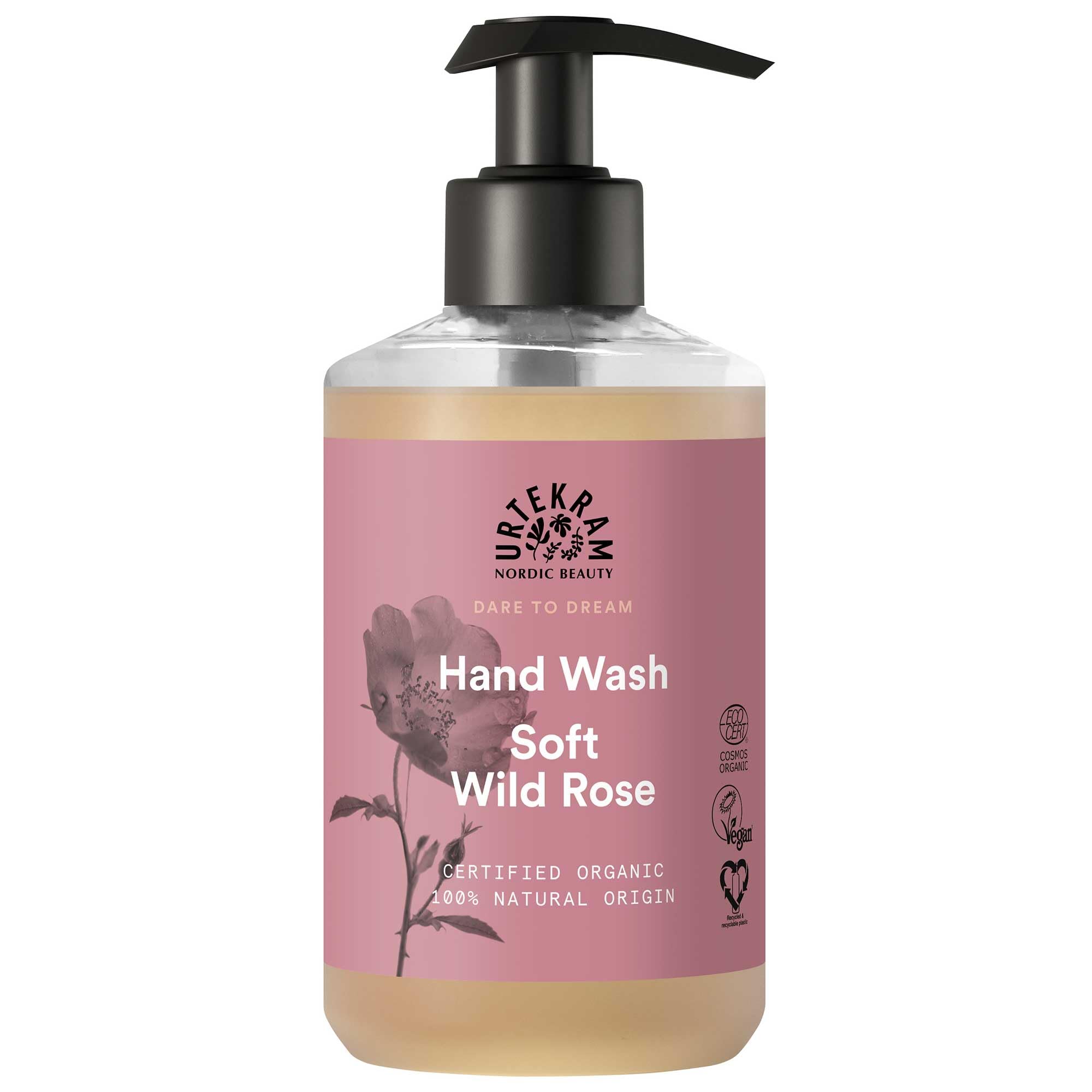Urtekram Hand Wash - Moisturizing - Wild Rose - 300 ml, Vegan, Organic, Natural Origin
