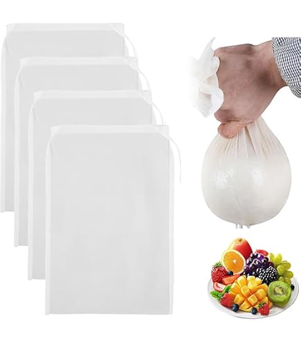 Fromage Maison 6 Sacs Filtrants En Nylon Pour Lait Végétal - Avec Cordon De Serrage, Réutilisables, Pour Lait De Noix, Jus, Yaourt, Café Sacs à Lait Végétal Fromage Maison 6 Sacs Filtrants En Nylon Pour Lait Végétal - Avec Cordon De Serrage, Réutilisables, Pour Lait De Noix, Jus, Yaourt, Café Sacs à Lait Végétal
