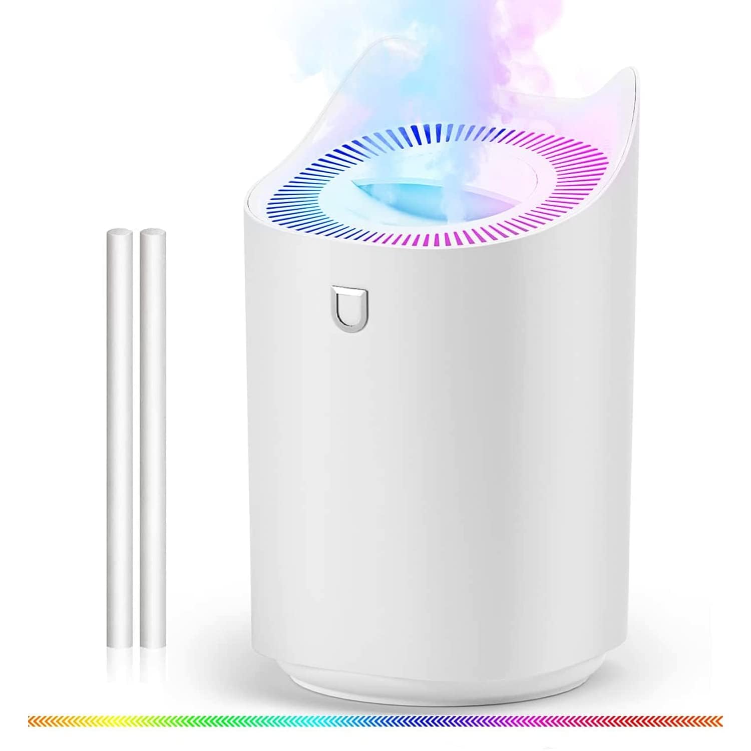CUQOO 3L Cool Mist Humidifiers with Colour Changing Night Light in White – (Lasts Up to 20 Hours) Air Humidifier with 3 Mist Modes, 2 Nozzles | Auto Shut-Off Air Moisturize for Baby Room Home Bedroom