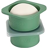 KEVJES 1000ml PLUS Individual Pizza Dough Proofing Containers with Airtight Lids – Food Grade Silicone, Freezer/Fridge/Dishwasher Safe – For Margherita, Pepperoni, Neapolitan Pizza – 2 Pack (Green)