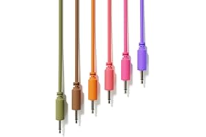 ExcelValley - Mono Modular Patch Cables TS 3.5mm 1/8 inch Eurorack Synthesizer [6B-Pack | 15 cm - 5.91"]