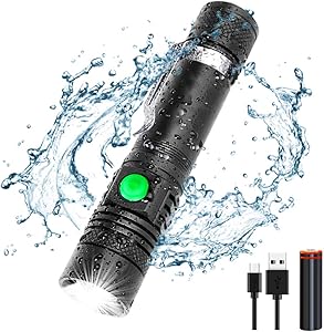 iToncs Rechargeable Flashlight, 1200 Lumens,Portable Ultra Brightest Handheld Led Flashlights (batteries included), High Lumen Light, 4Modes, Waterproof, Zoomable, for Emergency, Indoor Outdoor Use
