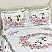 Collections Etc Beautiful Hummingbirds and Floral Wreath Ruffled Pillow Sham