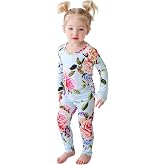 Posh Peanut Girls Pajamas Set, Kids and Toddlers Viscose from Bamboo PJs | Matching 2 Piece Set Long Sleeve and Pants Toddler Kids Pajamas, Comfortable for Day and Night