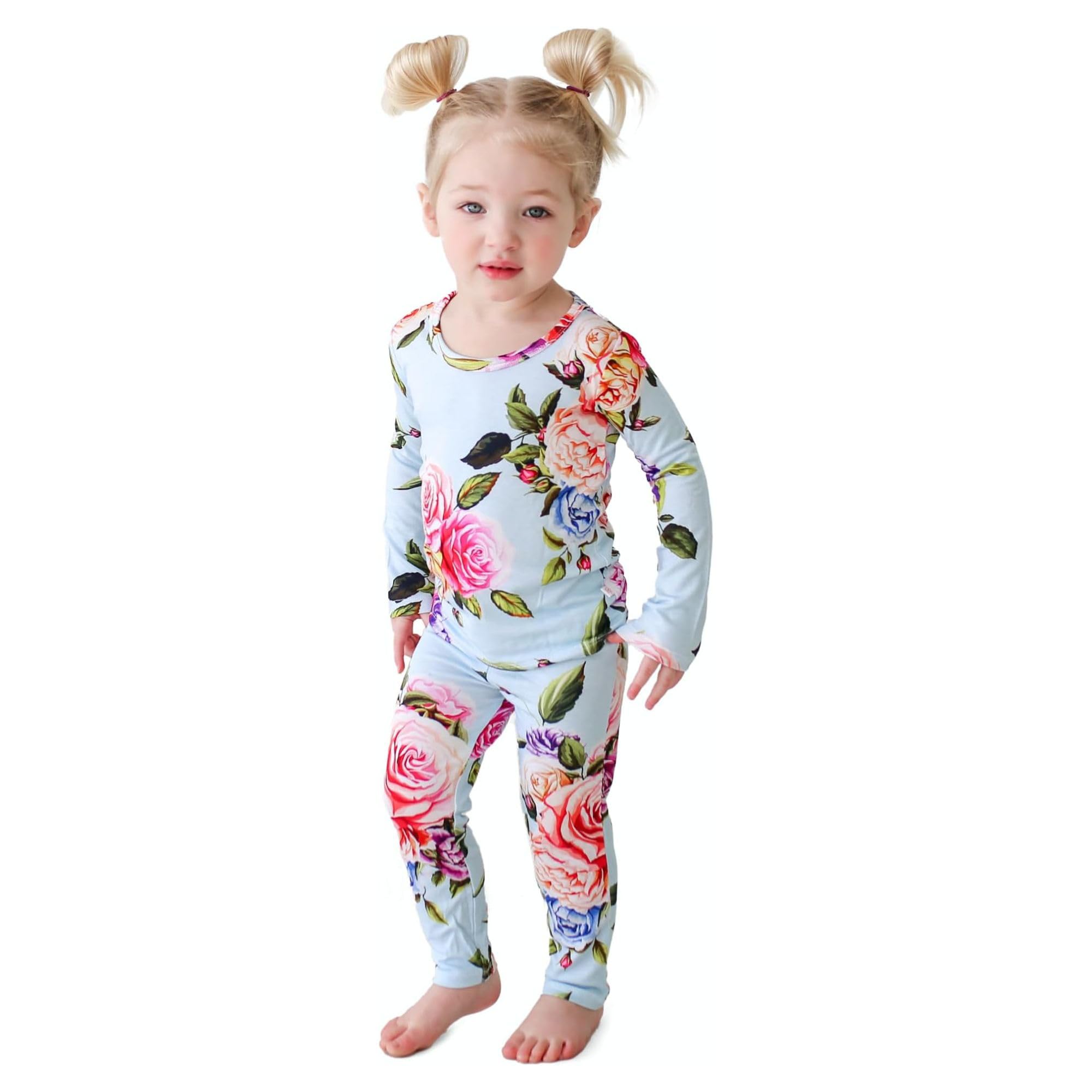 Posh Peanut Baby Pajamas Set - Soft Viscose from Bamboo Kids Two Piece PJ - Easy Care Toddler Sleepers Little Girl Clothes Image