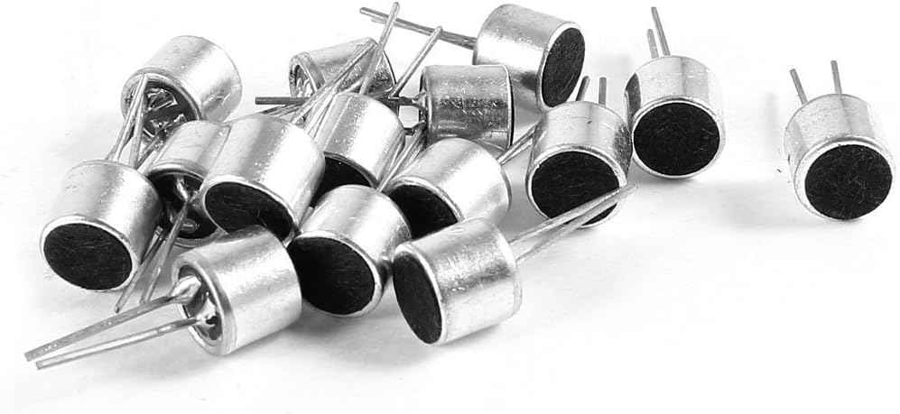NacpyElectret Microphone Inserts 6050 with PCB Pins Cylindrical Electret Condenser Microphone Pickup Mic Unit 15 Pcs