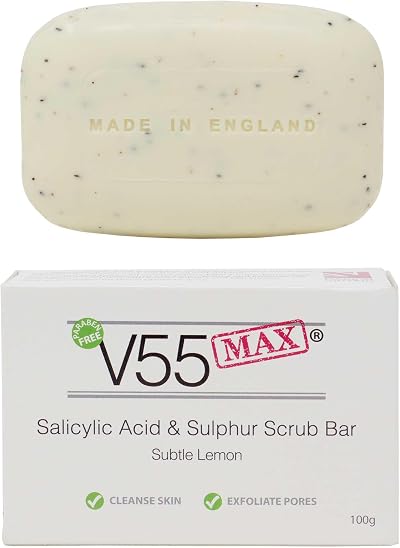 V55 MAX Salicylic Acid Soap Scrub with Sulphur and Tea Tree Oil 100 g