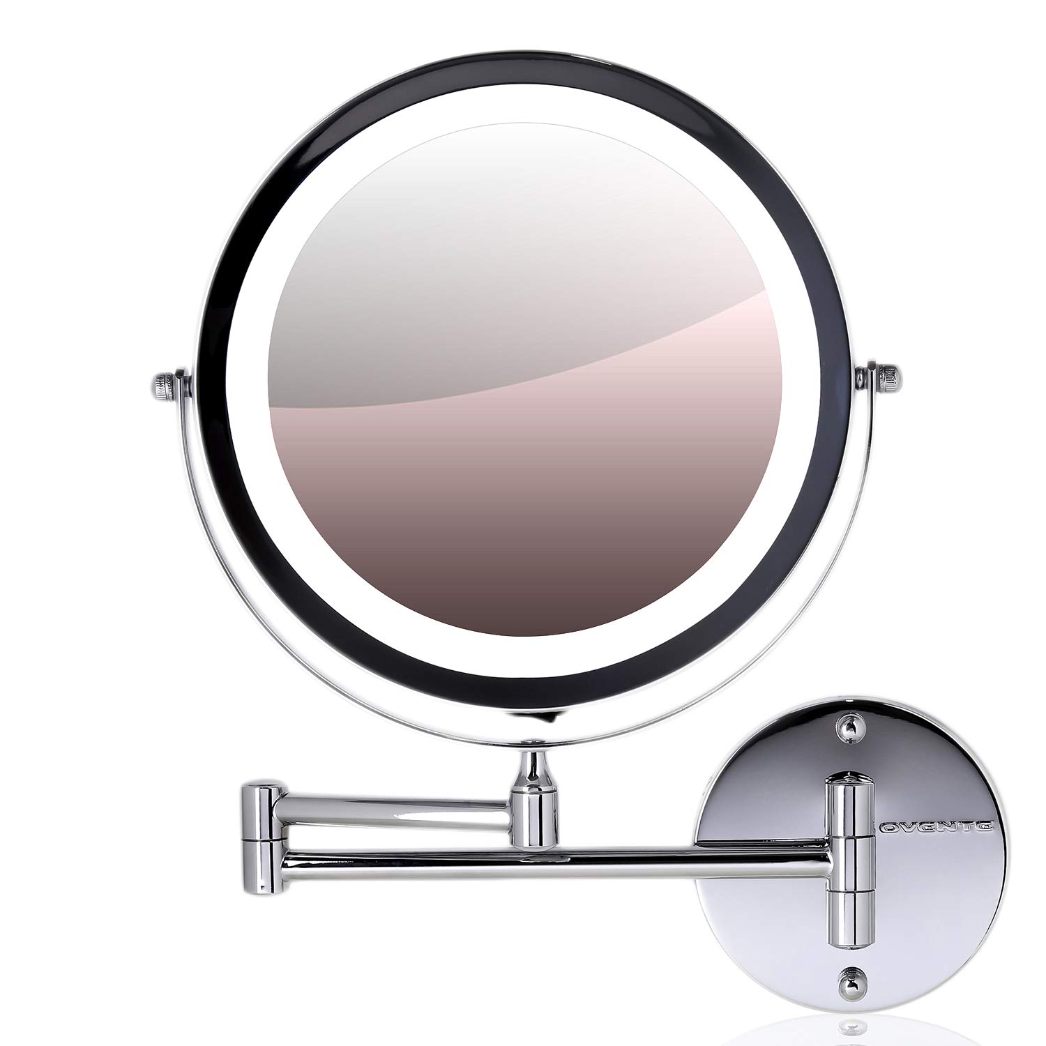 Ovente Wall Mount Makeup Mirror, Battery Operated LED