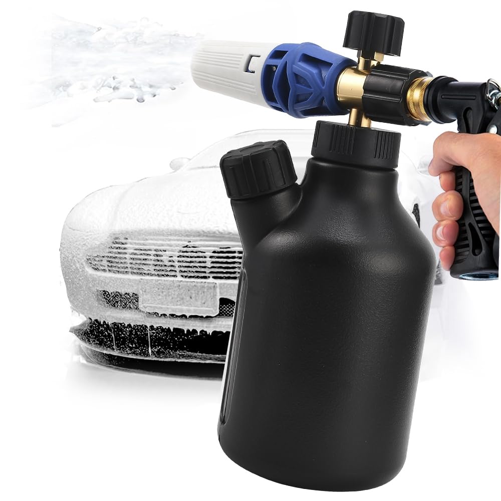 JSCARLIFE Snow Foam Cannon,Foam Cannon for Pressure Washer (Thicker Snow Foam Technology) with 1/4 Inch Quick Connector for Pressure Washer Car Wash Foam Sprayer Fits Most Car Washing Accessories
