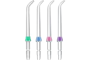 Rimoleur Flosser Replacement Tips for Waterpik Water Flosser, 4PCS Replacement Standard and Functional Jet Tips for Family Oral Irrigator